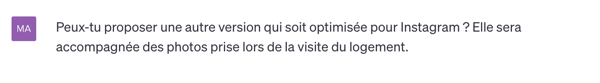 Capture d'écran - Question Chat GPT immo - Crédit : Ubiflow