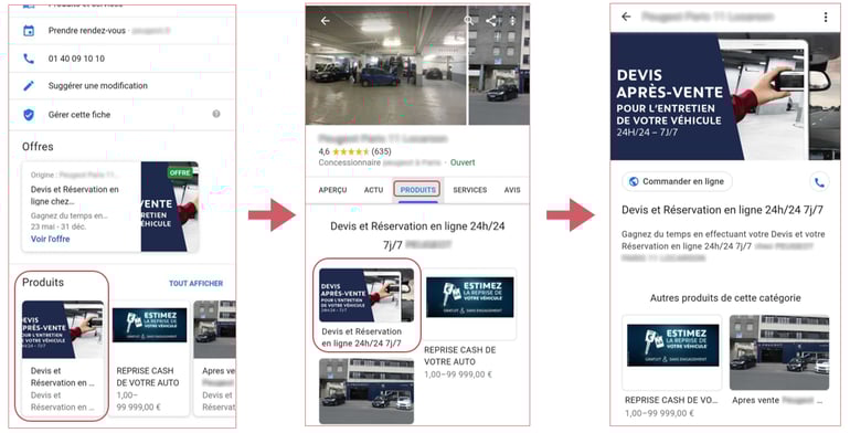 Services dans une fiche Google My Business